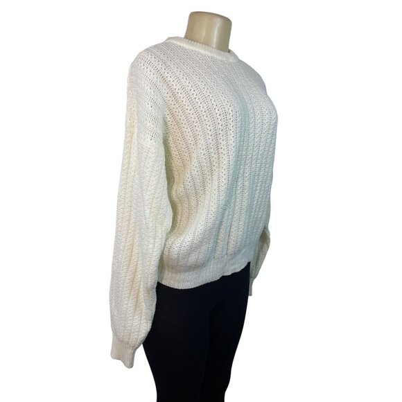 Van Heusen Womens White Knit Sweater Size M - Picture 2 of 5